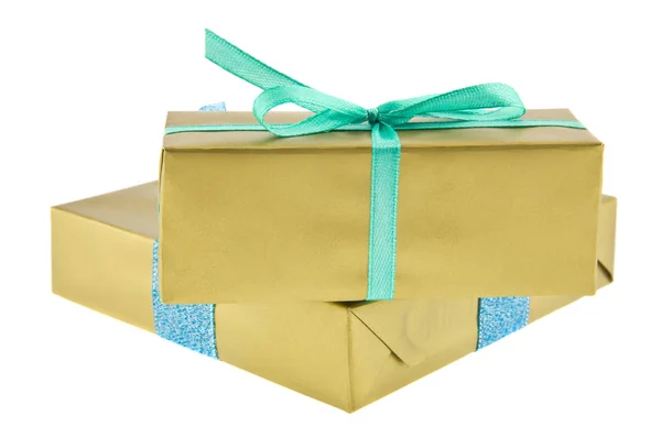 Schachteln Mit Geschenken Isoliert Auf Weißem Hintergrund — Stockfoto