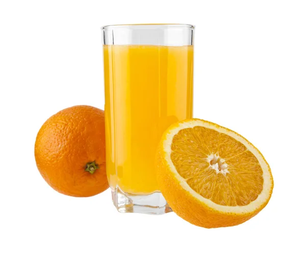 Pomarańczowy Sok Białym Tle — Zdjęcie stockowe