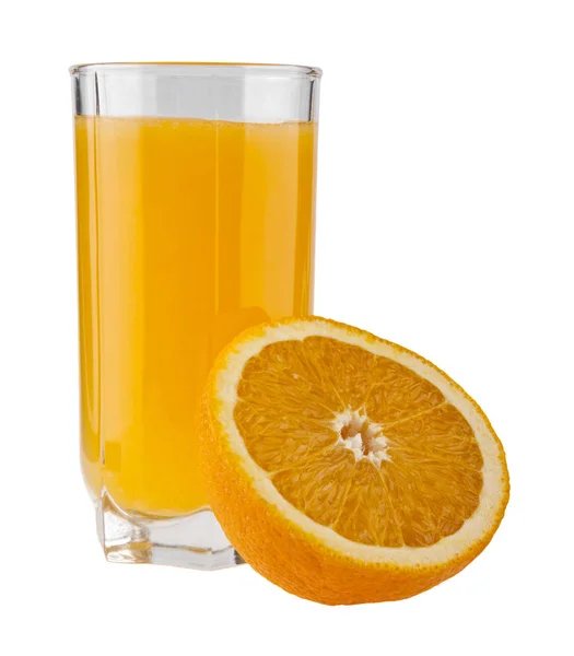 Pomarańczowy Sok Białym Tle — Zdjęcie stockowe