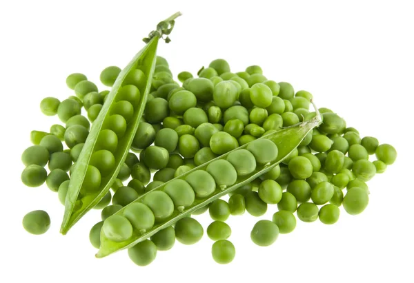 Guisantes Verdes Aislados Sobre Fondo Blanco — Foto de Stock