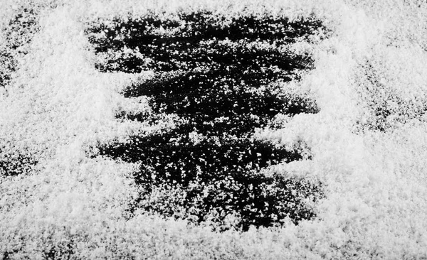 Белый Снег Черном Фоне — стоковое фото
