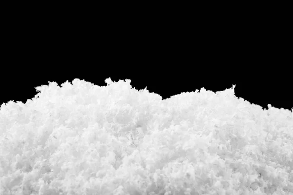 Белый Снег Изолирован Черном Фоне — стоковое фото