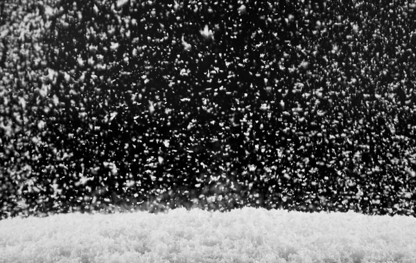 Χιόνι Λευκό Μαύρο Φόντο — Φωτογραφία Αρχείου