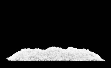 pile of white snow isolated on black background clipart