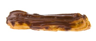 Beyaz arka plan üzerinde izole çikolata kaplı muhallebi