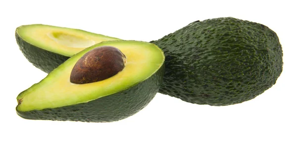 Lebensmittel Mit Frischer Bio Avocado Isoliert Auf Weißem Hintergrund — Stockfoto