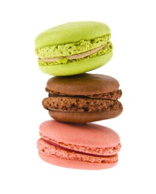 Beyaz arka plan üzerinde izole macarons