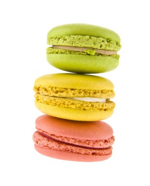 Beyaz arka plan üzerinde izole macarons