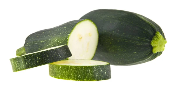 Zucchine Isolate Fondo Bianco — Foto Stock