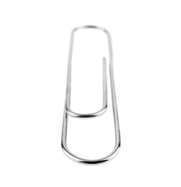 Metal Paper Clip Isolated White Background — Stock Photo, Image