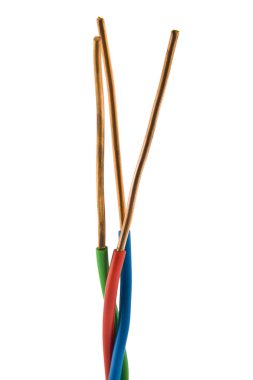 Beyaz arka plan üzerinde izole teller