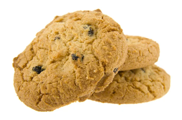 Rozijnen Cookies Geïsoleerd Witte Achtergrond — Stockfoto