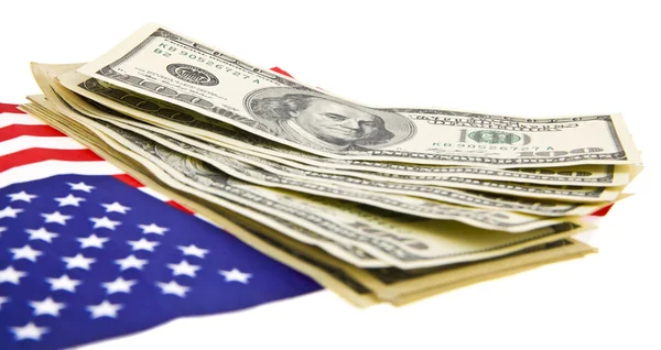 Доллары Флаг Сша Изолированы Белом Фоне — стоковое фото