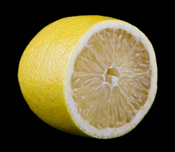 Zitrone Isoliert Auf Schwarzem Hintergrund — Stockfoto