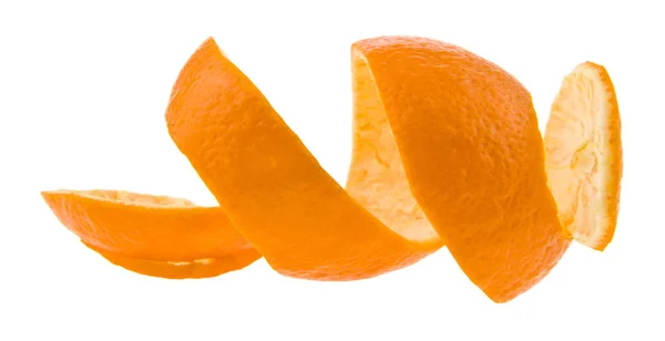 Buccia Mandarino Isolata Sfondo Bianco — Foto Stock