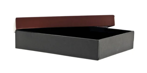 Черный ящик для подарка изолированы на белом фоне — стоковое фото