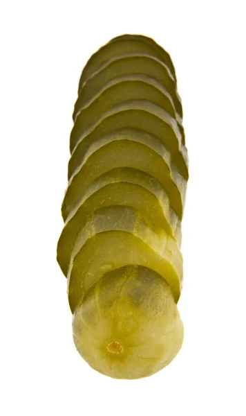Pepino salgado isolado no fundo branco — Fotografia de Stock