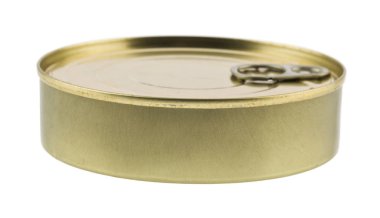 Beyaz arka plan üzerinde izole metal teneke kutu