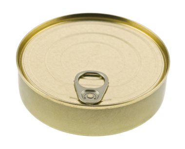 Beyaz arka plan üzerinde izole metal teneke kutu