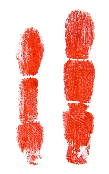 赤い指紋に孤立した白い背景 — ストック写真