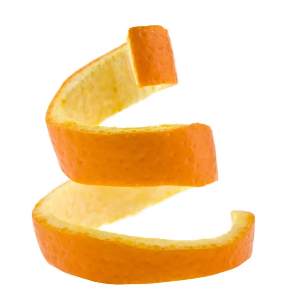 Narancs bőr elszigetelt fehér háttér — Stock Fotó