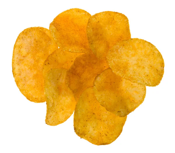 Burgonya chips izolált fehér háttér közelről — Stock Fotó