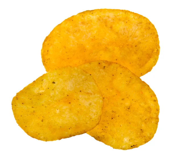 Kartoffelchips isoliert auf weißem Hintergrund — Stockfoto