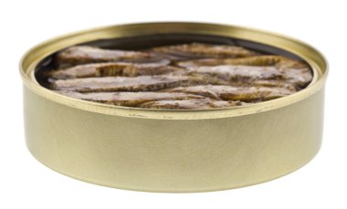 Beyaz arka planda yalıtılmış bir olabilir sprats