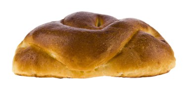 Beyaz arka planda izole süzme peyniri ile lor pastası