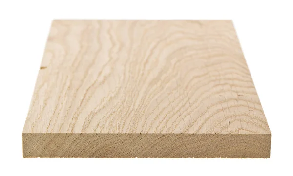 Drewniana deska izolowana na białym tle zbliżenie — Zdjęcie stockowe