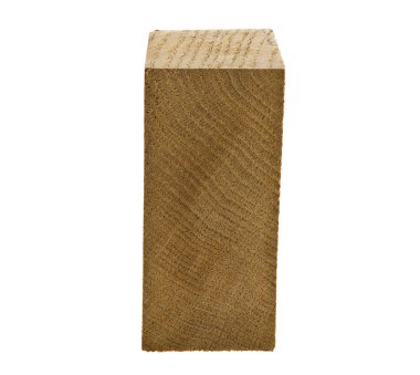 Wooden bar isolated on white background close up. Wooden plank.