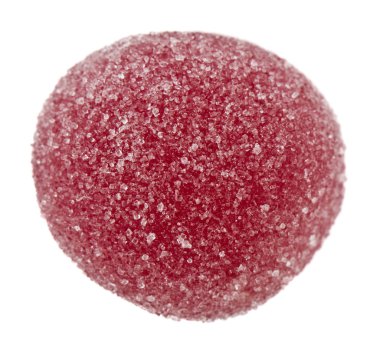 Kırmızı marmelat topu şeker beyaz arka plan yakın u izole