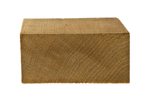 Holzstange isoliert auf weißem Hintergrund in Nahaufnahme. Holzplanke. — Stockfoto