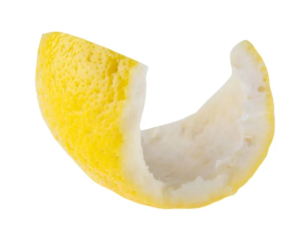 Lemon skin isolated on white background close up. — Stock Photo, Image