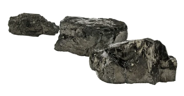 Carbón aislado sobre fondo blanco de cerca — Foto de Stock