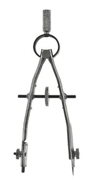 Beyaz arkaplanda pusula izole edildi