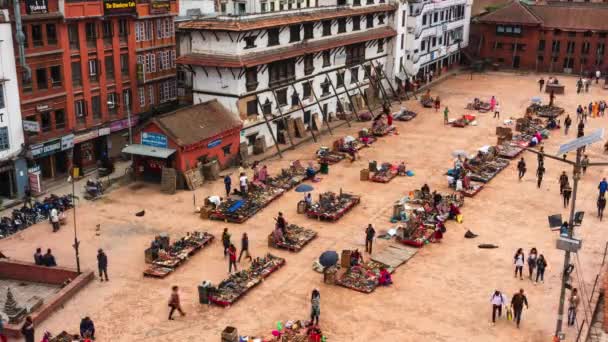 Katmandu Nepal Nisan 2018 Yaklaşık Time Lapse Durbar Meydanı Bir — Stok video