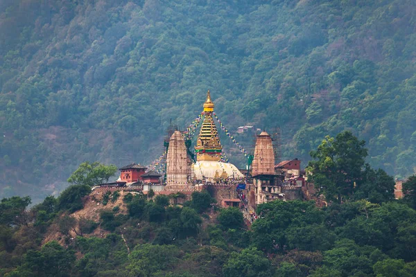 Swayambhunath Stupa Ονομάζεται Επίσης Ναός Μαϊμού Στο Κατμαντού Νεπάλ — Φωτογραφία Αρχείου