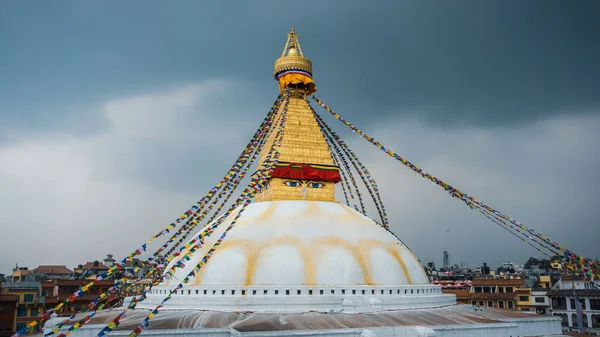 Boudhanath Sztúpa Kathmandu Nepál Viharos Felhők Háttérben Jogdíjmentes Stock Fotók