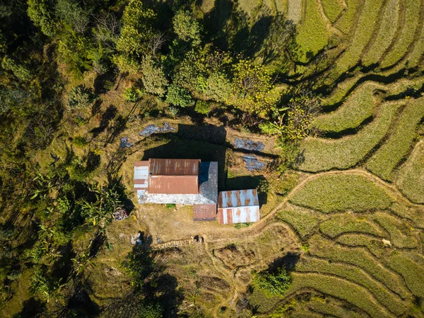 Aerial view of a house in Nepal — Stock Photo, Image