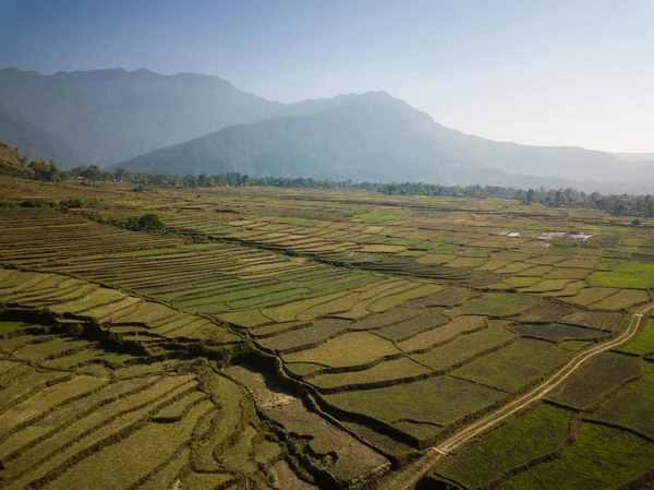 Vista aérea del paisaje rural en Nepal — Foto de Stock