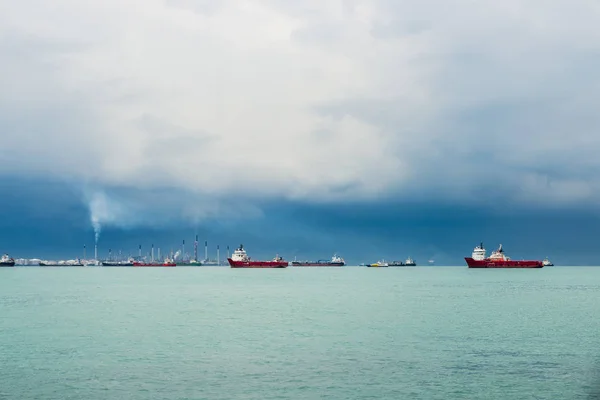 Utsikt över Singapore Strait — Stockfoto