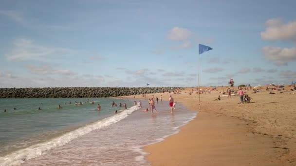 Anglet, Fransa 'daki La Barre plajı. — Stok video