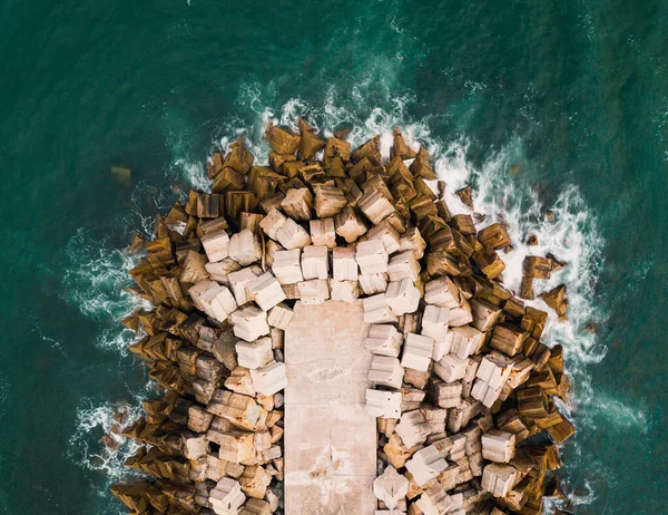 Concrete dike aerial view — Stock Photo, Image