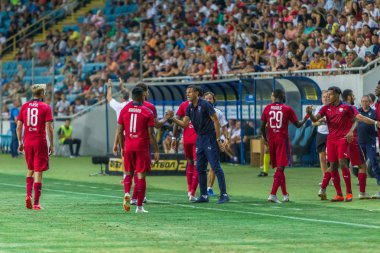 ODESSA, UKRAINE - August 9, 2018: UEFA Europa League 2018 Mariupol (Ukraine) - FC Girondins de Bordeaux (France). Coach Bordeaux Gustavo Augusto Poyet Dominguez