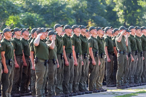 Odessa Ukraine August 2018 Special Forces Ukrainian Police Ranks Full — Stock Photo, Image