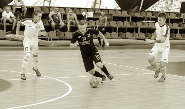 Oděsa Ukrajina Července 2018 Neznámí Hráči Místního Týmu Hraje Futsal — Stock fotografie