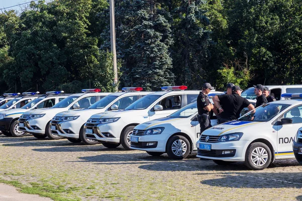 Одеса Україна Серпня 2018 Конвой Спеціалізованих Поліцейські Машини Поліцейських Призначено — стокове фото