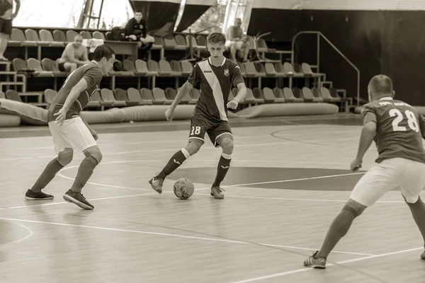 Oděsa Ukrajina Července 2018 Neznámí Hráči Místního Týmu Hraje Futsal — Stock fotografie