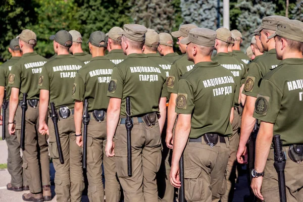 Odessa Ukraina Sierpień 2018 Special Forces Ukraińskiej Policji Szeregach Formie — Zdjęcie stockowe